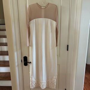 ANTONIO MELANI White and Cream Long Sleeve Dress